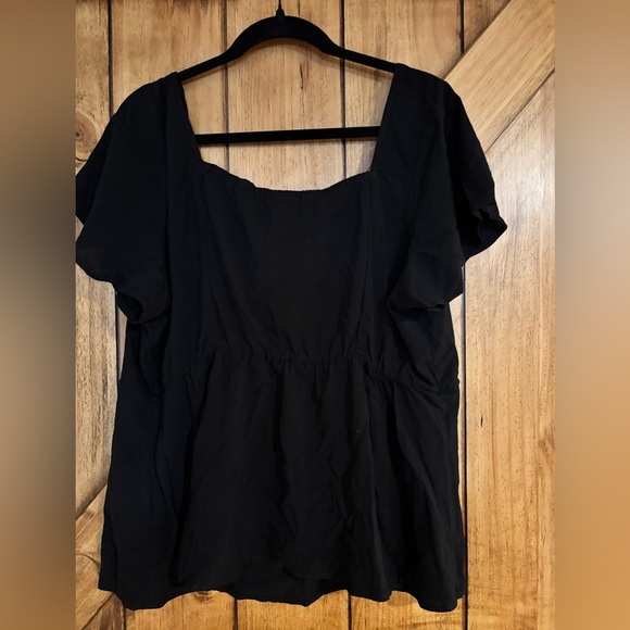 TORRID - 1X - Black Flutter Sleeve Blouse - Picture 2 of 4